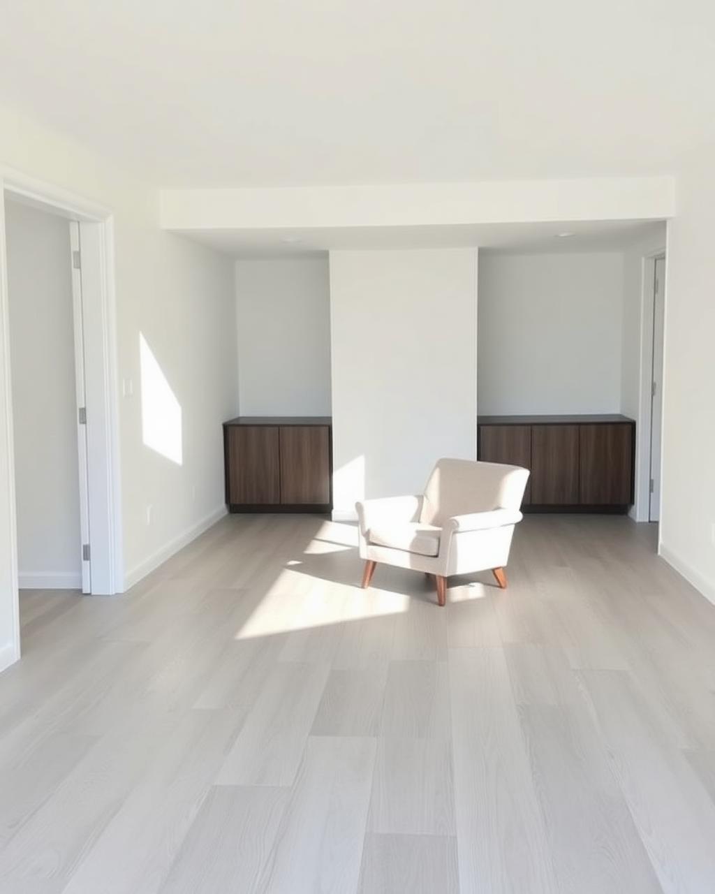 Multi-family apartment unit being prepared with new flooring for a fast turn